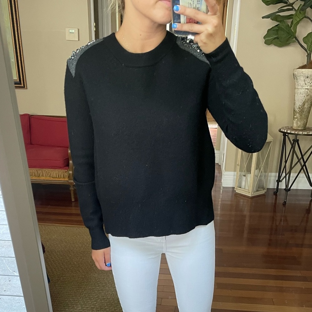 JCrew Jeweled Shoulder Sweater